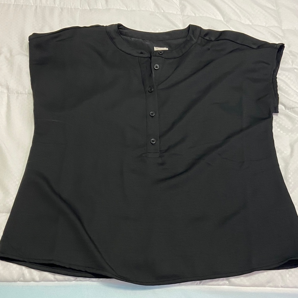 a new day Women's Black Button-Up Blouse